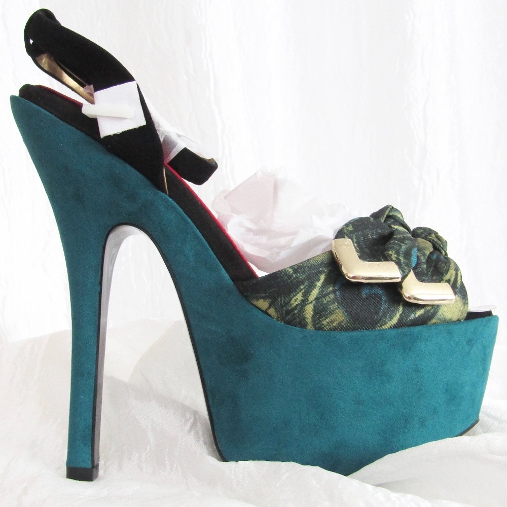 New Peacock Blue Circus by Sam Edleman Jenny Platform heels 7